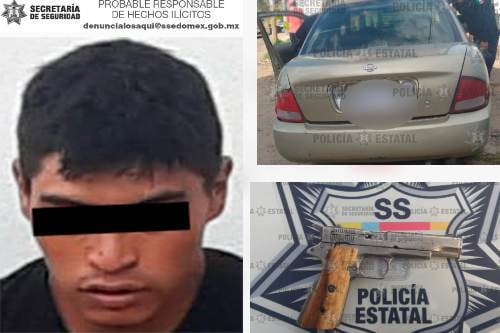Lo detuvieron en Jiquipilco por ir a exceso de velocidad y resultó portar arma de fuego sin permiso